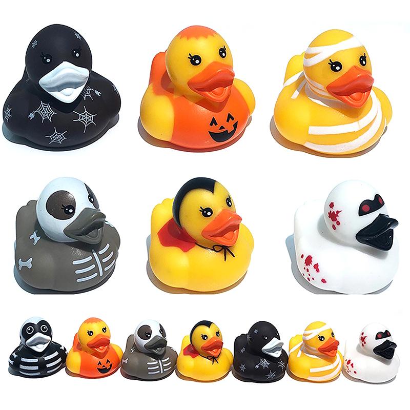 5Pcs Halloween Rubber Ducks In Bulk Duckies Car Decoration For Trick Or Treat Halloween Goodie Bag Filler Party Gifts Toys