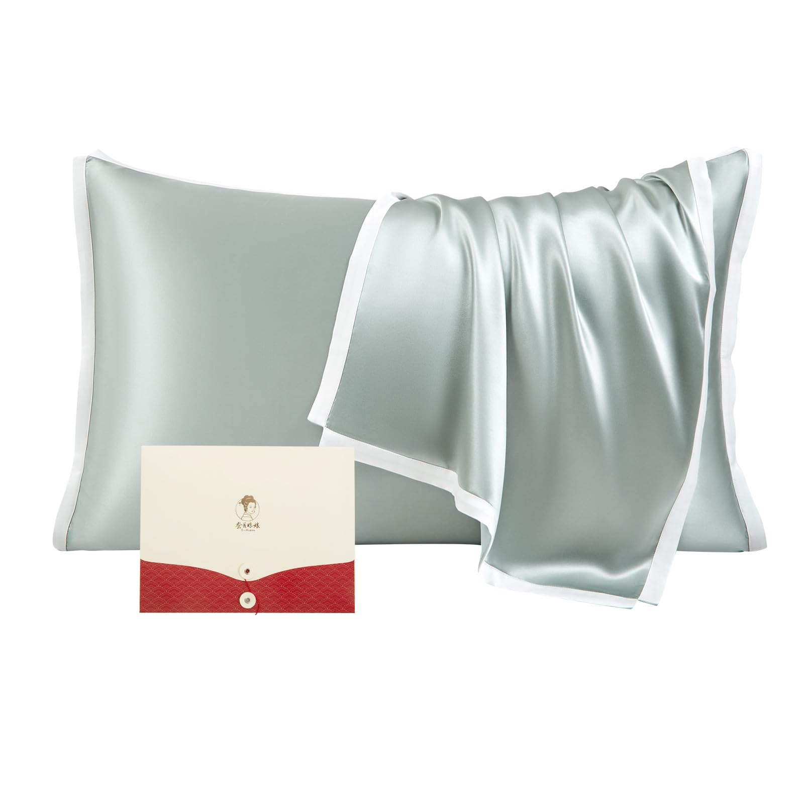 

Silkworm Flower Niangniang Silk Envelope Silk For Beautiful Hair and Gentle on Sensitive Suitable for All Set of 1 Pillowcase, 100% Pillowcase, зелёный