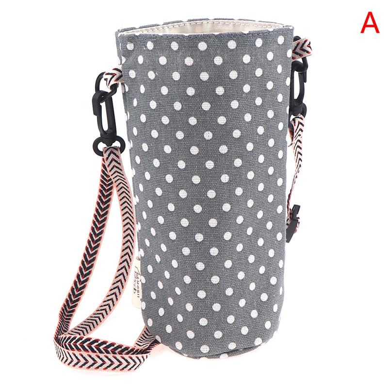 Modern Stil Taşınabilir Şişe Kapağı Çantaları Çiçek Baskılı Pamuklu Keten Bardak Çantaları