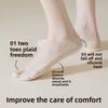 5 Pairs of Women's Spring and Summer Thin Non Drop with Deodorant Absorbent Pure Cotton Invisible Two Toe Boat Socks