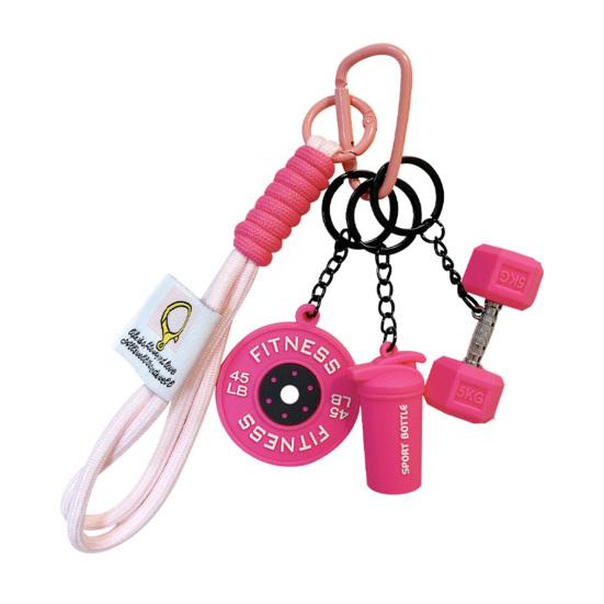 Pandantiv Chei Portabil Multifuncțional cu Șnur Împletit Sticlă de Apă Gantere Plăci Halteră Farmec Fitness Accesorii Sportive