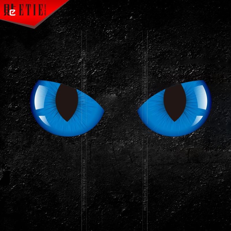 

2 шт. наклейки на окна автомобиля для стайлинга автомобиля, новый дизайн, ПВХ, 3D, кошачьи глаза, персонализированные наклейки и отличительные знаки для автомобилей синий