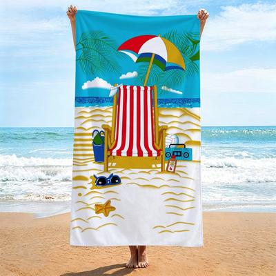 Quick-Dry Printed Beach Towel Resort Vacation Super Soft Microfiber Bath Portable 70x140cm