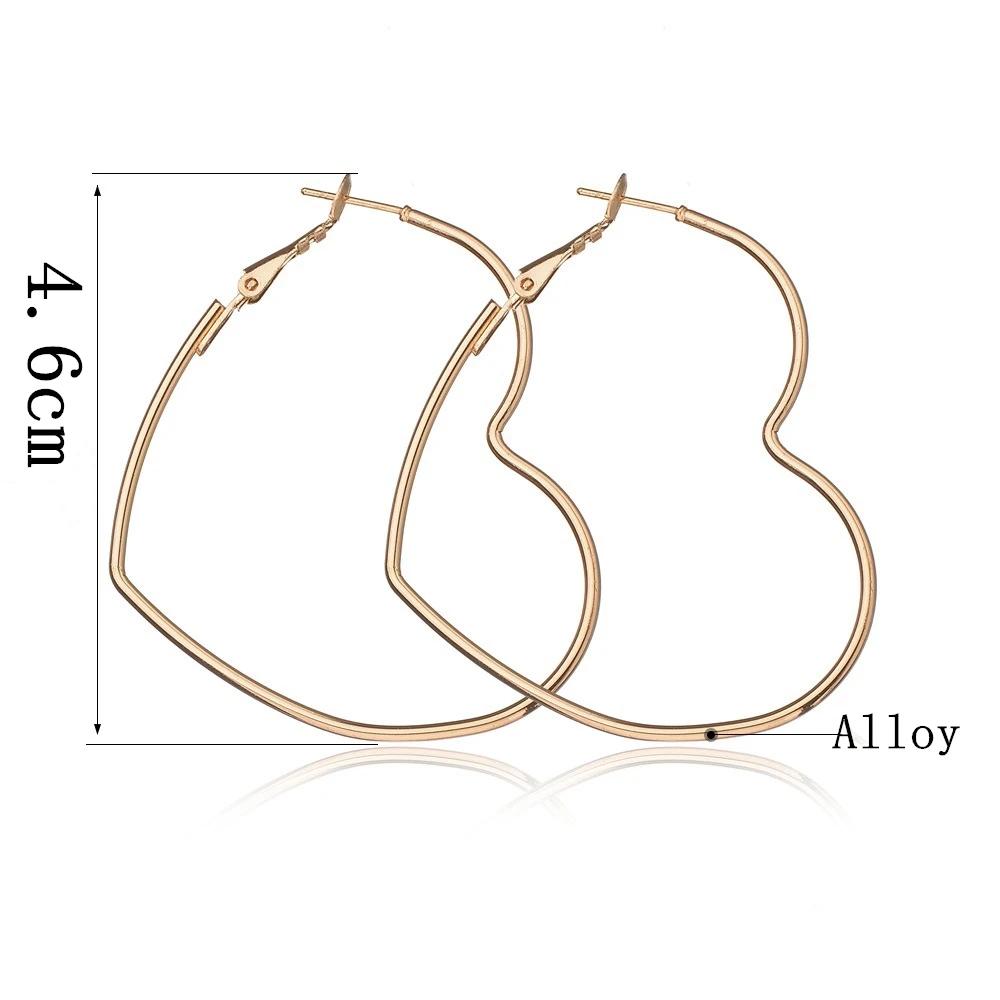 EK2095 New Fashion Hollow Peach Heart Earring Metal Plating Ornaments Simple Dangle Ear For Women Copper Brincos Jewelry