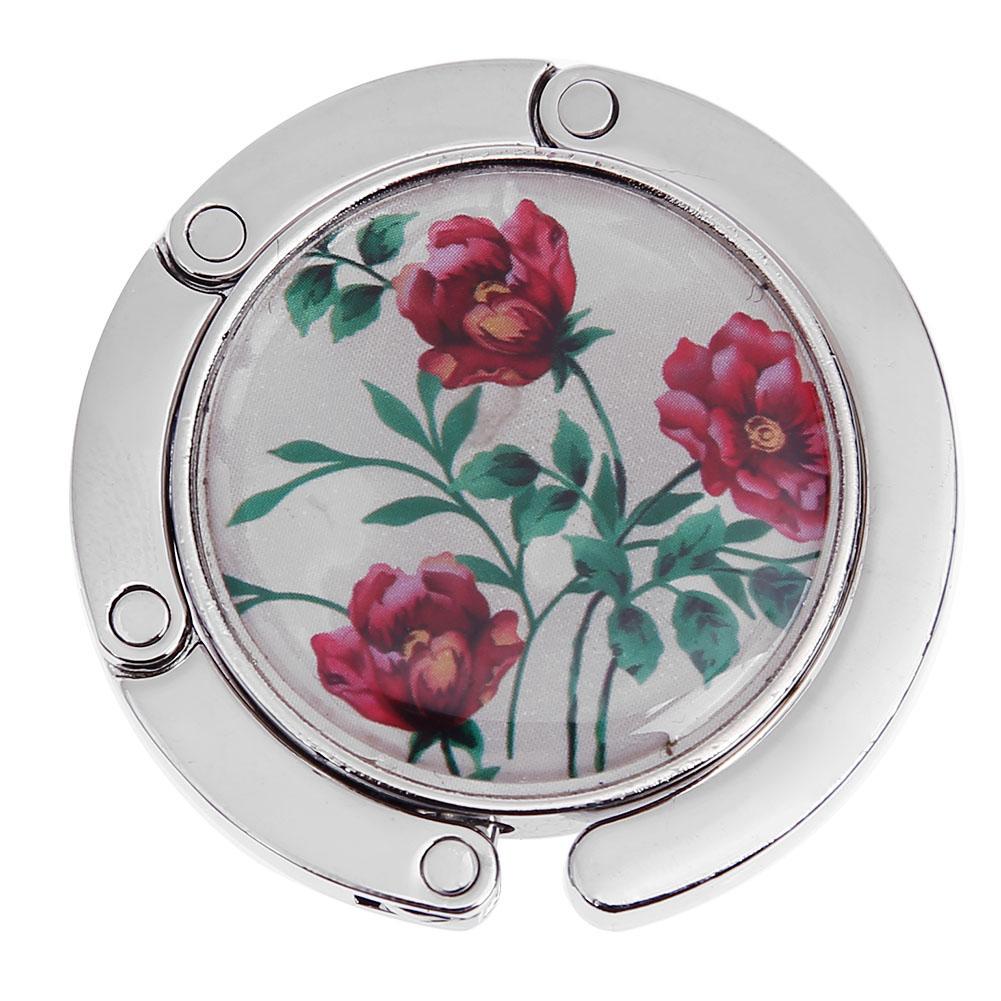 Utsökt väskhållare för bord Bärbara handväskekrokar Bordshållarkrok Rosmönster Handväskhängare Hållare Dekoration Handväskhängare