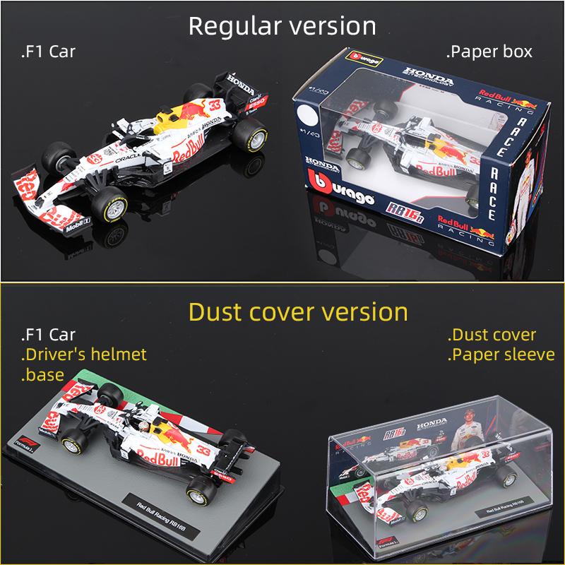 Bburago 1:43 Verstappen F1 Alloy Car Model Red Bull Racing RB16B RB19 RB20 RB21 Static Diecast Toy