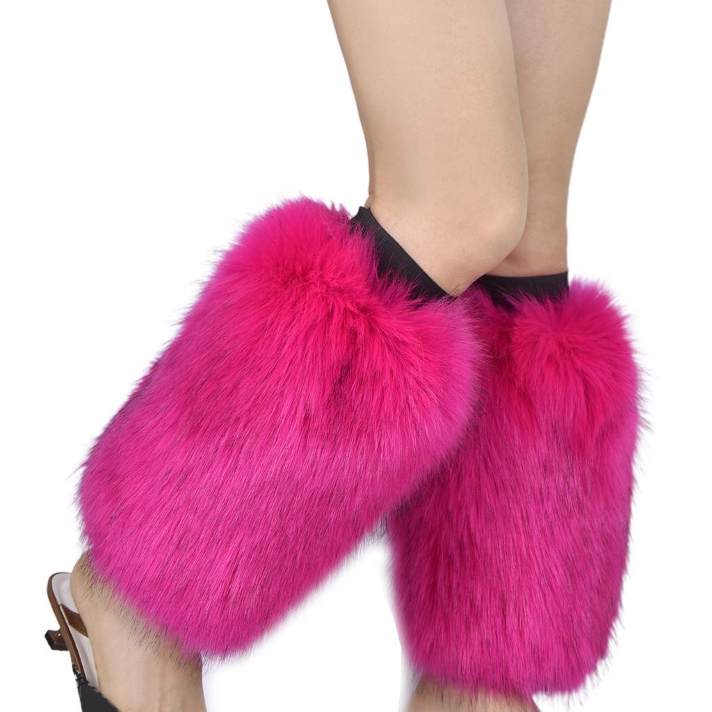 Boot Cover Women Winter Vibrant Faux Fur Leg Warmers Thick Calf Socks Streetwear