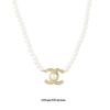 Elegant Double C Pearl Necklace with Zircon Pendant - Versatile Light Luxury Fashion Accessory