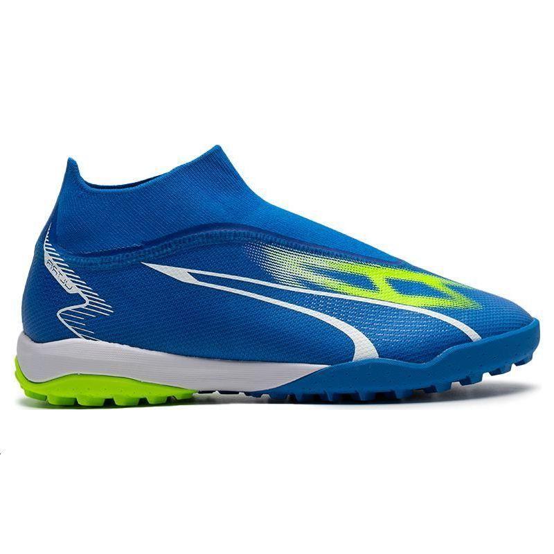 Puma Ultra Match LL Round Toe Slip-On TT (Rubber Studs) Hard Ground Artificial Grass Football Shoes Unisex Football Shoes Blue 107513-03