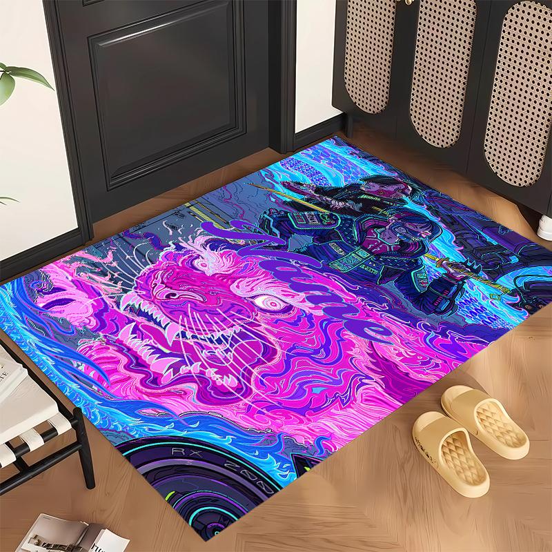 Cyberpunk (1) Personalized Name Office Carpet Stylish Decor for Living Room Bedroom Kitchen