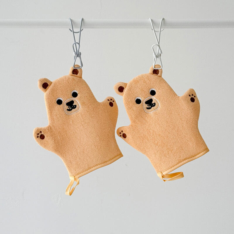 Teddy Bear Bath Glove Sponge Bath Towel