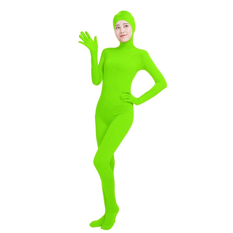 Mono de lycra de cuerpo entero con cara abierta para cosplay de actuación en escenario de anime