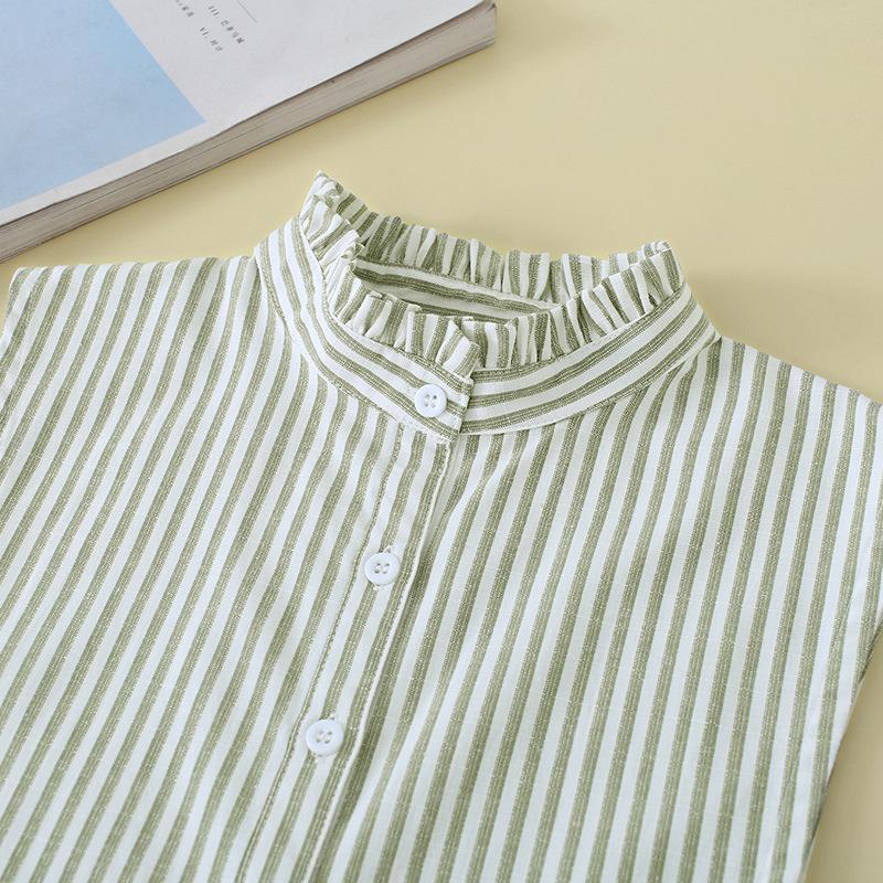 

Сезонный декоративный воротник-подделка, женский полосатый воротник рубашки, хлопковый воротник-подделка, весна и осень, универсальный профессиональный воротник-подделка