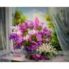 Diamond Painting Flowers Full Drill Round Diamond Embroidery Purple Lavender Picture Of Rhinestones Home Decor