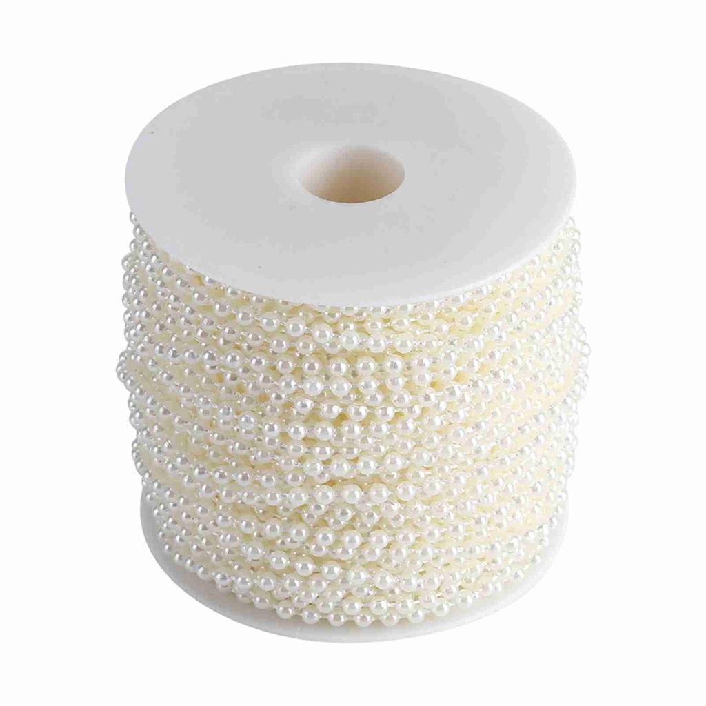 40m roll 4mm Artificial Pearl DIY Ornaments Beads Curtain Wedding Event Festival Party Decor