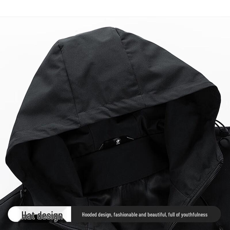 Playboy Men's Hooded Breathable Waterproof Casual Jacket