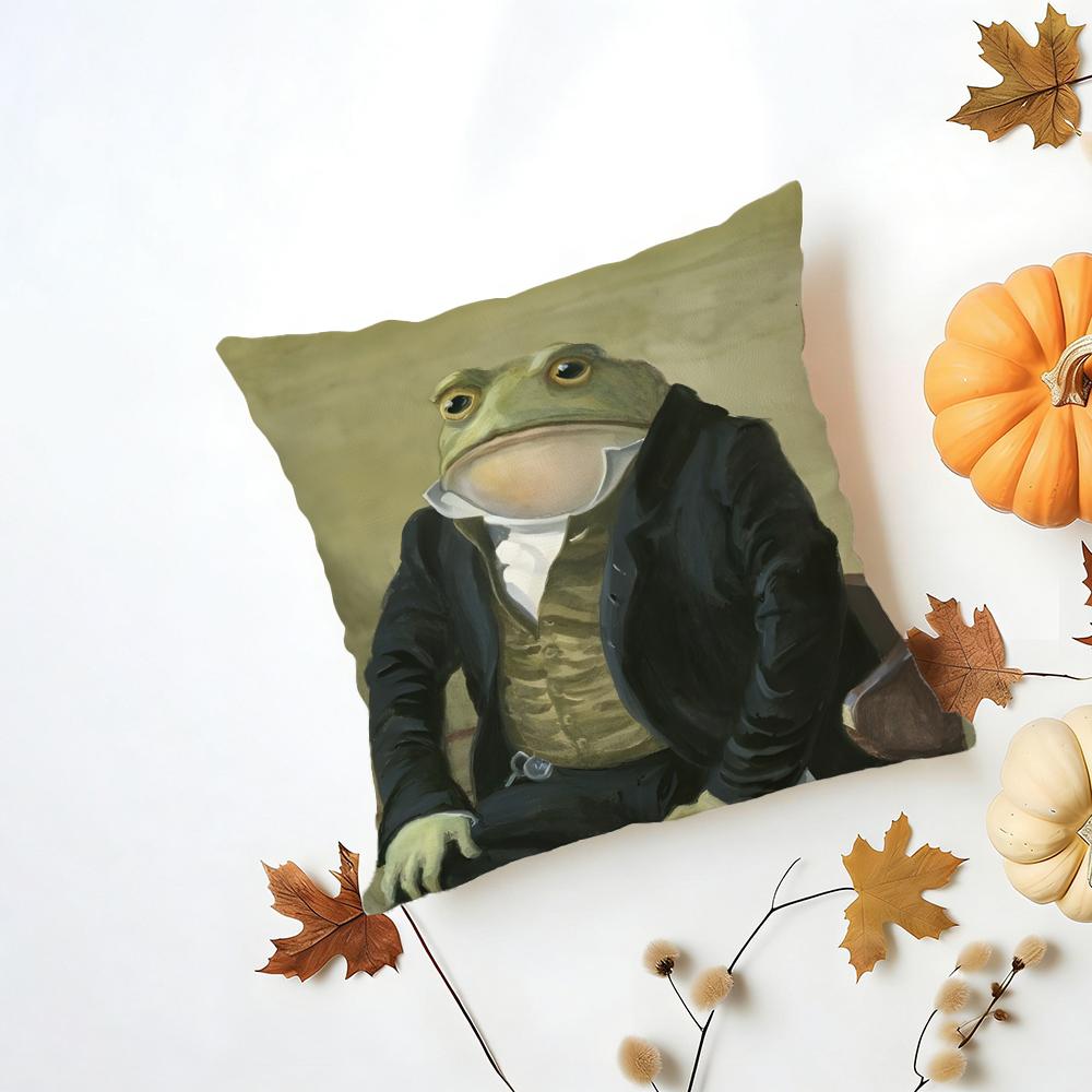 FFrog Aesthetic Cushion Cover Washable Linen Pillowcase Soft  for Daily Sofa Bed Home Room Decor