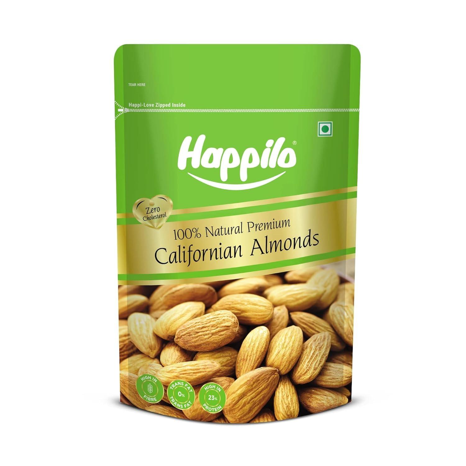 Калифорнийский миндаль (200 г), 100% Natural Premium Californian Almonds,  Happilo
