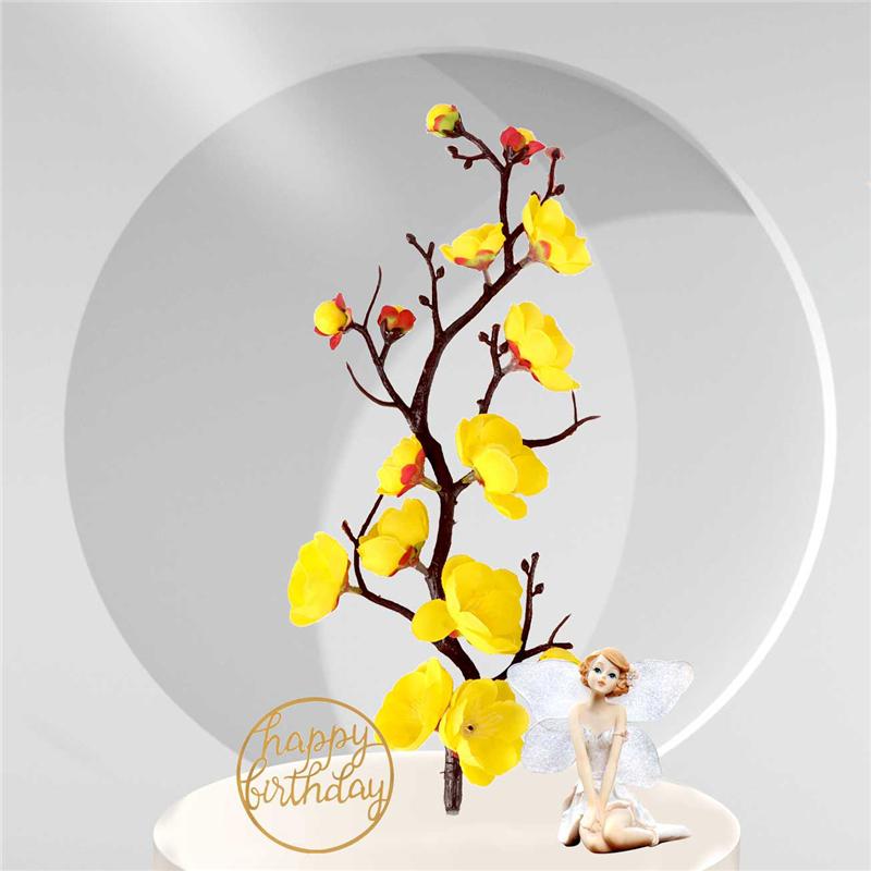 4pcs/set Red Artificial Flower Silk Plum Blossom Branch Faxu Flower Bouquets for Table Wedding Bouquet Home Decor