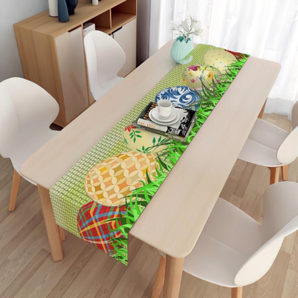 

2 шт. пасхальный настольный флаг для вечеринки декоративный стол яйцо кролик скатерть льняной двойной флаг 33*150cm