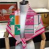 Silk Scarf Women Horse Print Square Scarves Head Echarpes Silk Foulards Femme Wraps Beach Shawl Bandana Lady Hijabs 90CM
