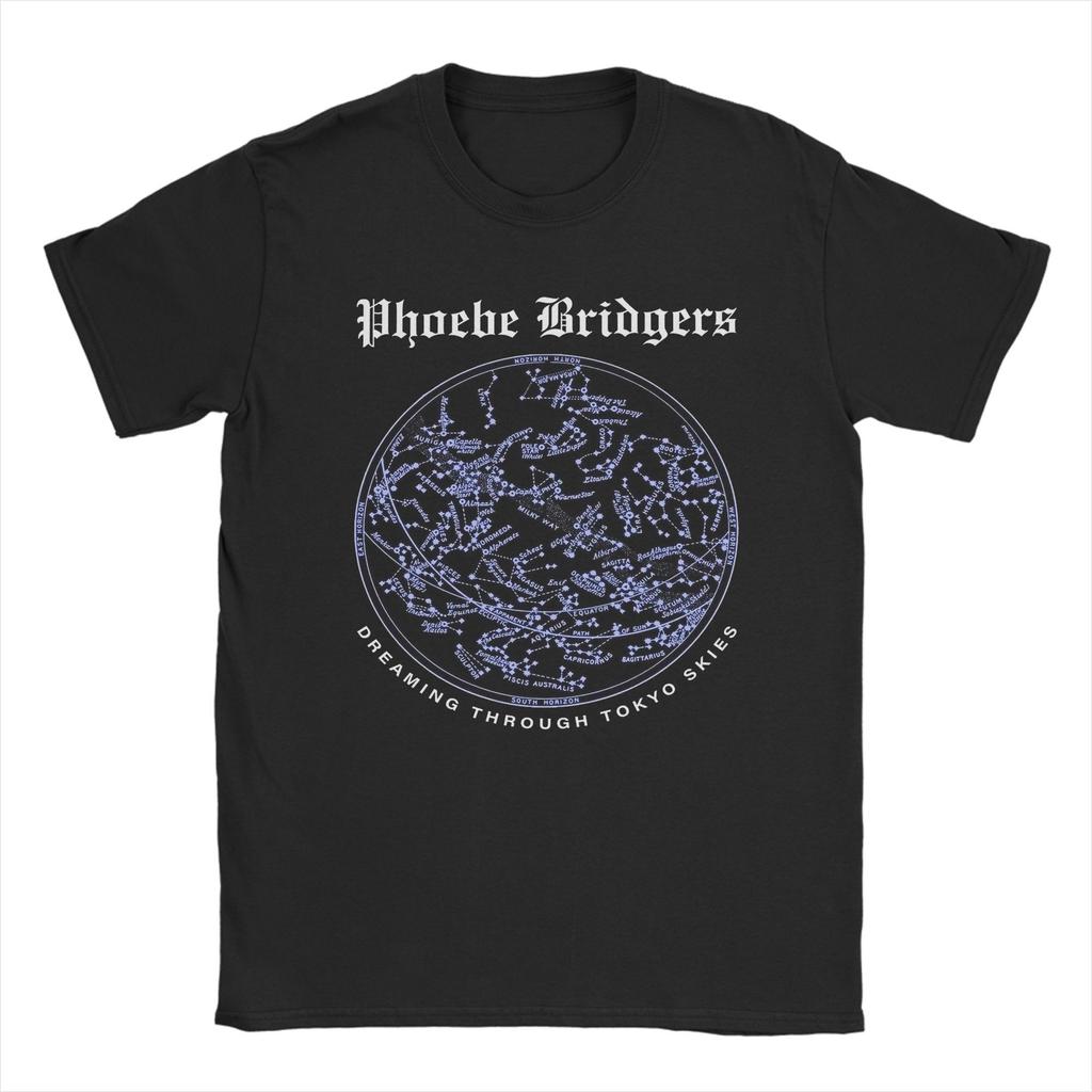 Men Phoebe Bridgers Dreaming Through Tokyo Skies T Shirt Pure Cotton Tops Funny Short Sleeve Round Neck Tees Big Size T-Shirt