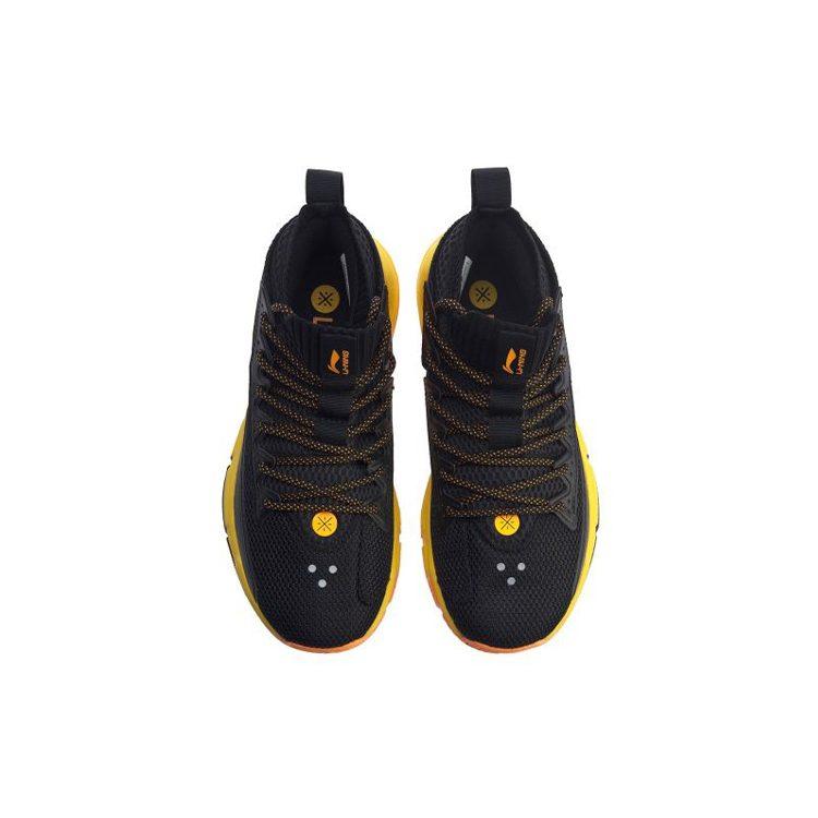Li Ning Wade Fission 5 Cushioning Slip Resistant Cushioning Slip Resistant Low top Basketball Shoes Men's Black Yellow ABAP027-4