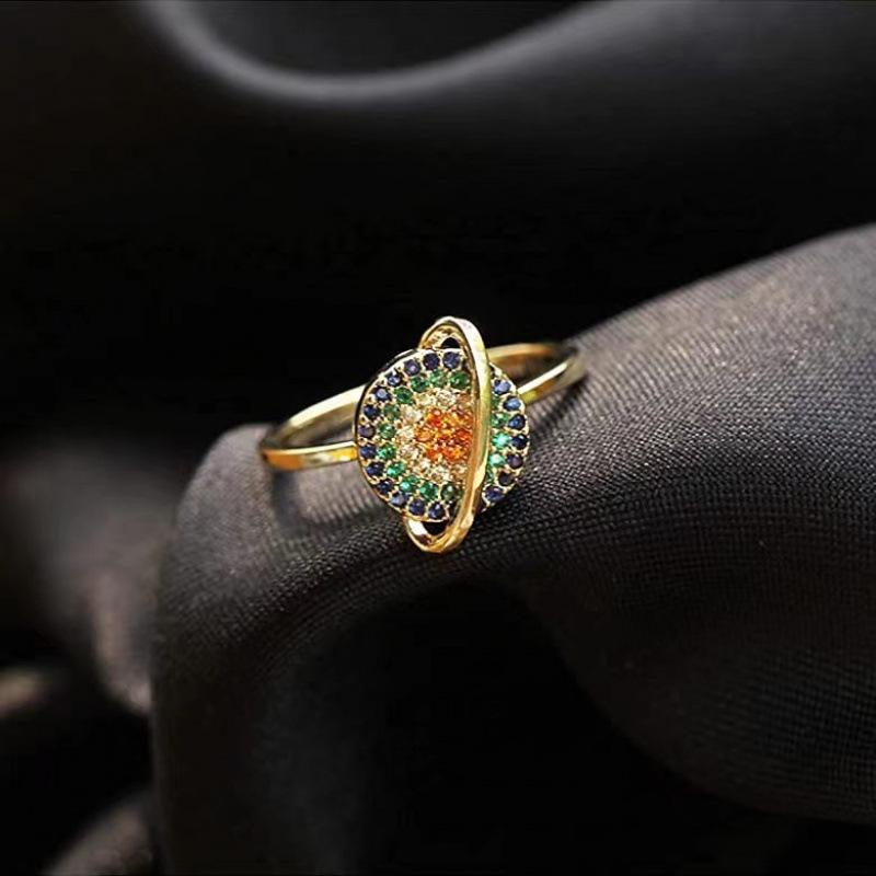 European Rotating Planet Ring: Trendy, Adjustable Stress-Relief Gift for Women