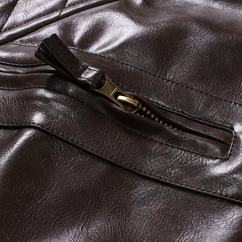 2023 Herren Lederjacke im Used-Look - Europäischer & Amerikanischer Punk-Stil mit Stehkragen