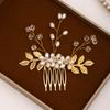 Women Pearl Leaf Hair Comb Women Accessories Hair Ornament Bride Hair Accessories For Women Wedding Head Jewelry Decoration