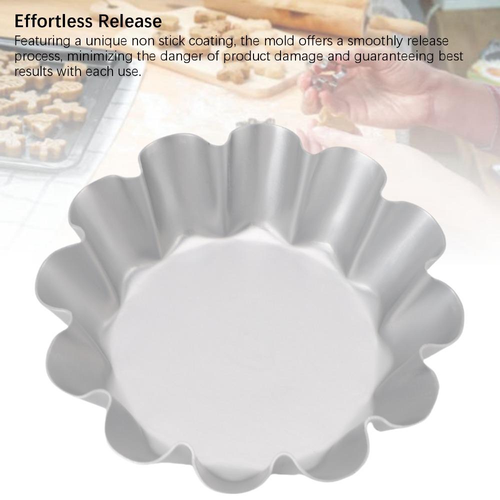 12PCS Aluminum Alloy Fluted Cake Mold Flower Shaped Jelly Mold New Flower Pudding Mold  DIY Baking