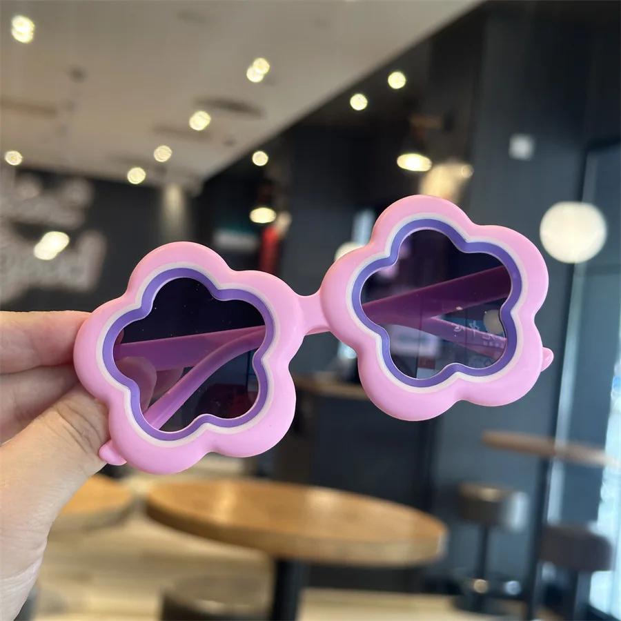 New Flower Shaped Childrens Sunglasses UV400 Protection Fashion Shades for Baby Girl Photography