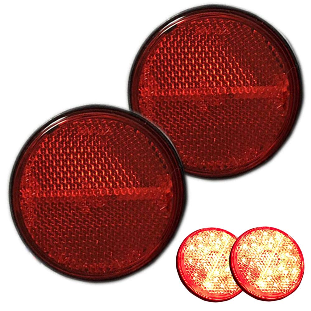 

Откройте для себя светодиодный отражатель Winds для мотоцикла, двойной светящийся круглый маркер тормоза, 2 шт., отражатель для прицепа, боковой маркер, задний маркер, нарядный красный