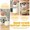 1500ML/51oz Hand Crank Butter Blender Tool with Glass Bottle No dirty hands Manual Butter Churn Maker Juicer Mixer Kitchen Tool