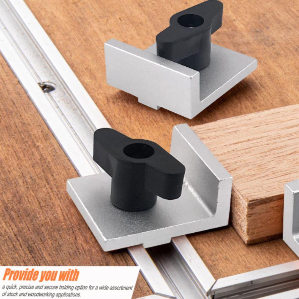 4 Pcs Set T Track Stop Block With Knobs Bi-Directional Stop Short Stop Kit  T-track Table