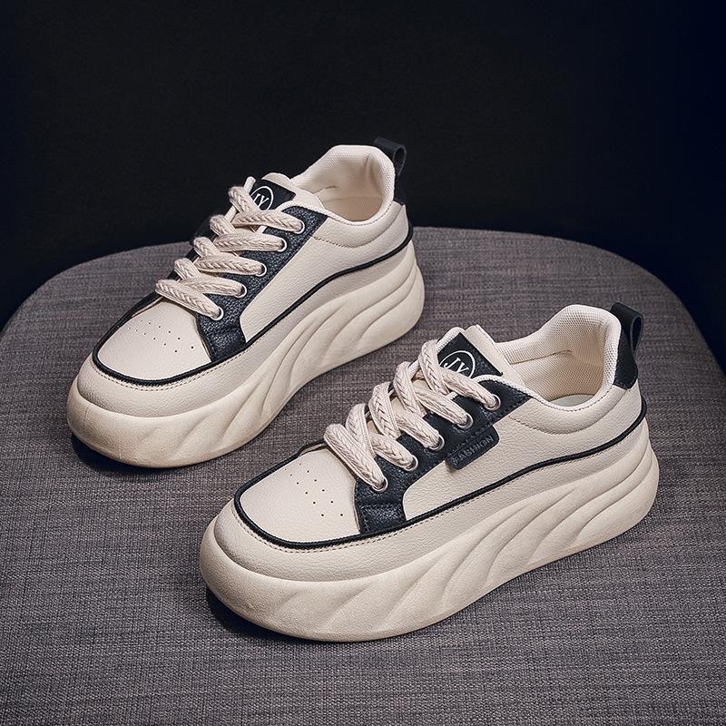 2025 autumn white shoes new Korean version ins female students platform heightening sports board shoes casual shoes HB1393