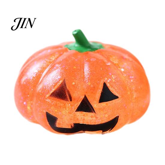 Kürbisform Quetschspielzeug Halloween Stressabbau Spielzeug, Gruseliger Kopf Klar Glitzer Zuckerball, Partygeschenke