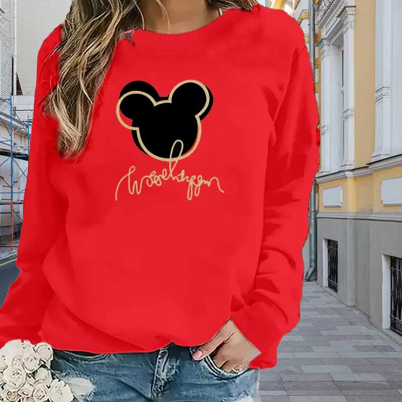 Tops For Women Animal Face Print Round Neck Long Sleeve T-shirt Fall Casual Slim Pullover Women's Long Sleeve Top