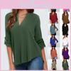 Stylish Women's Casual Long Sleeve V-neck T-shirt Pullover Tunic Blouse Options