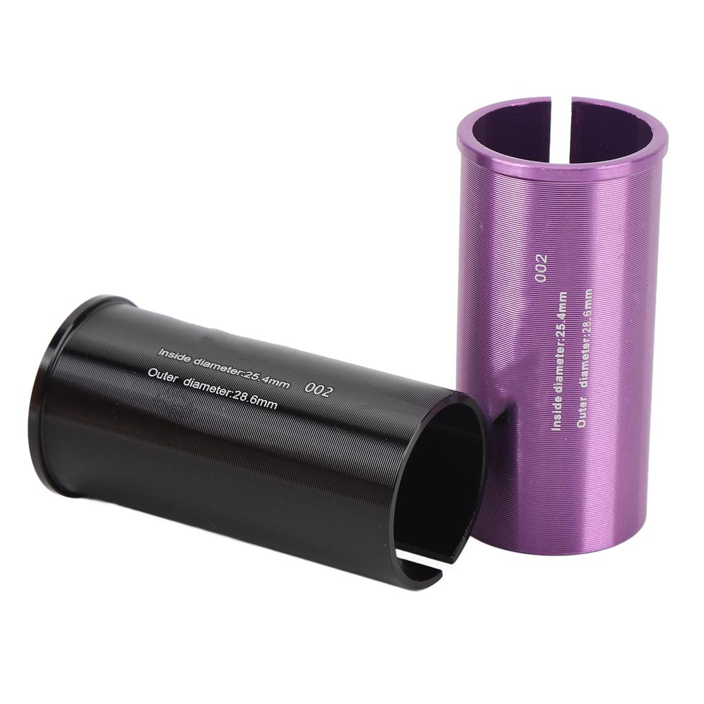 Seat Post Adapter Shim Aluminium Alloy CNC Machined Textured Finish Cycle Seat Tube Conversion Sleeve Shim 25.4 28.6mm
