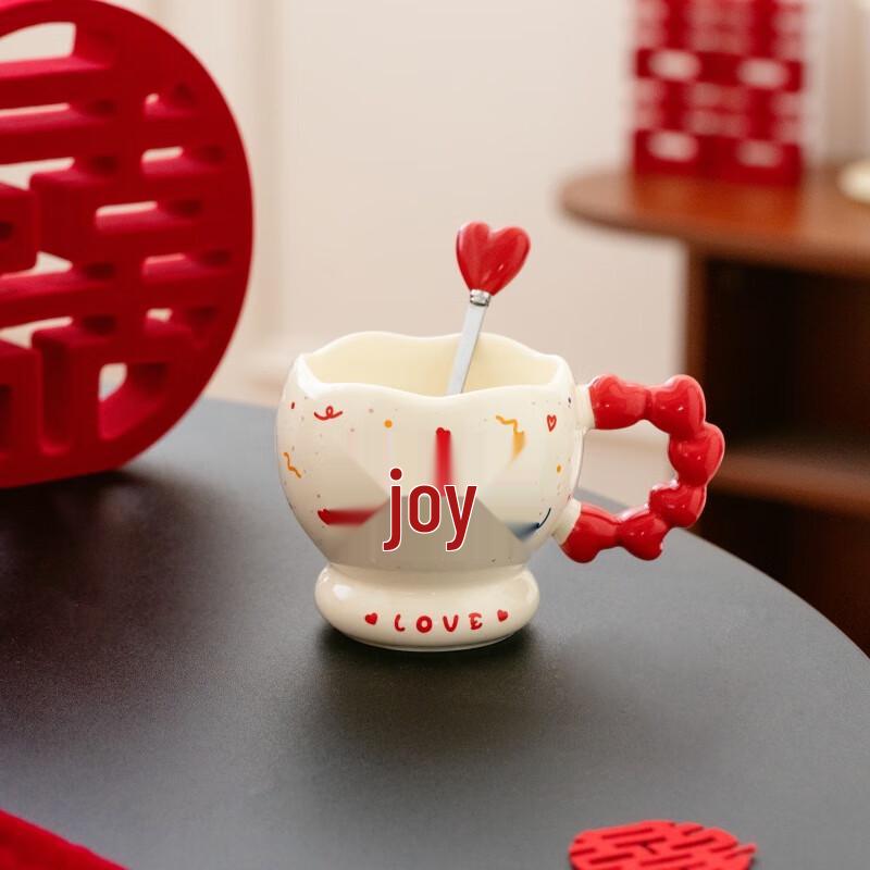 Celebration Love Heart Ceramic Mug with Spoon