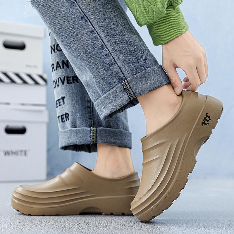 Chinelos Meia Sola Grossa para Mulheres Usar Fora Leves Antiderrapantes Impermeáveis Aumentadores de Altura Sapatos de Chef Com Furos