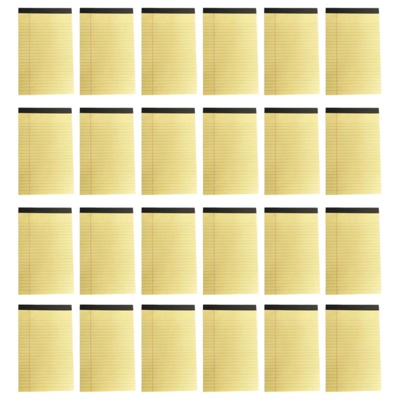 24pcs Writing Pads Perforated Edges Student Office Supplies Recyclable Legal Note Pad жёлтый