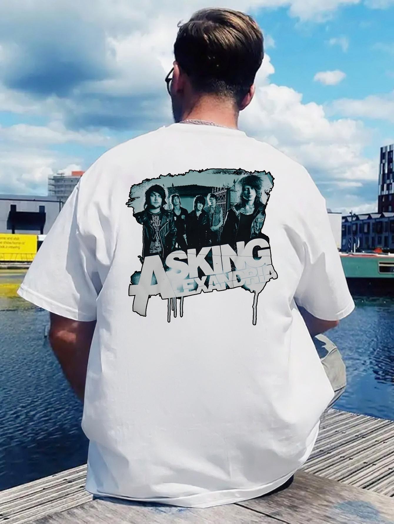 Retro Rock Band Print T-shirt XL