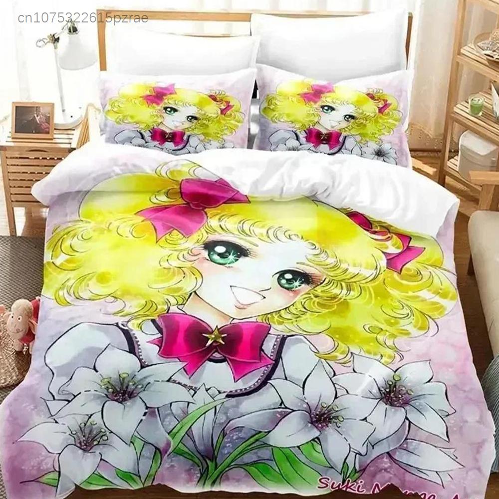 3D Print Manga Candy Anime Bedding Set Bedroom Soft Modern Bedspreads Comefortable Kids Duvet Cover Quilt Cover And Pillowcase