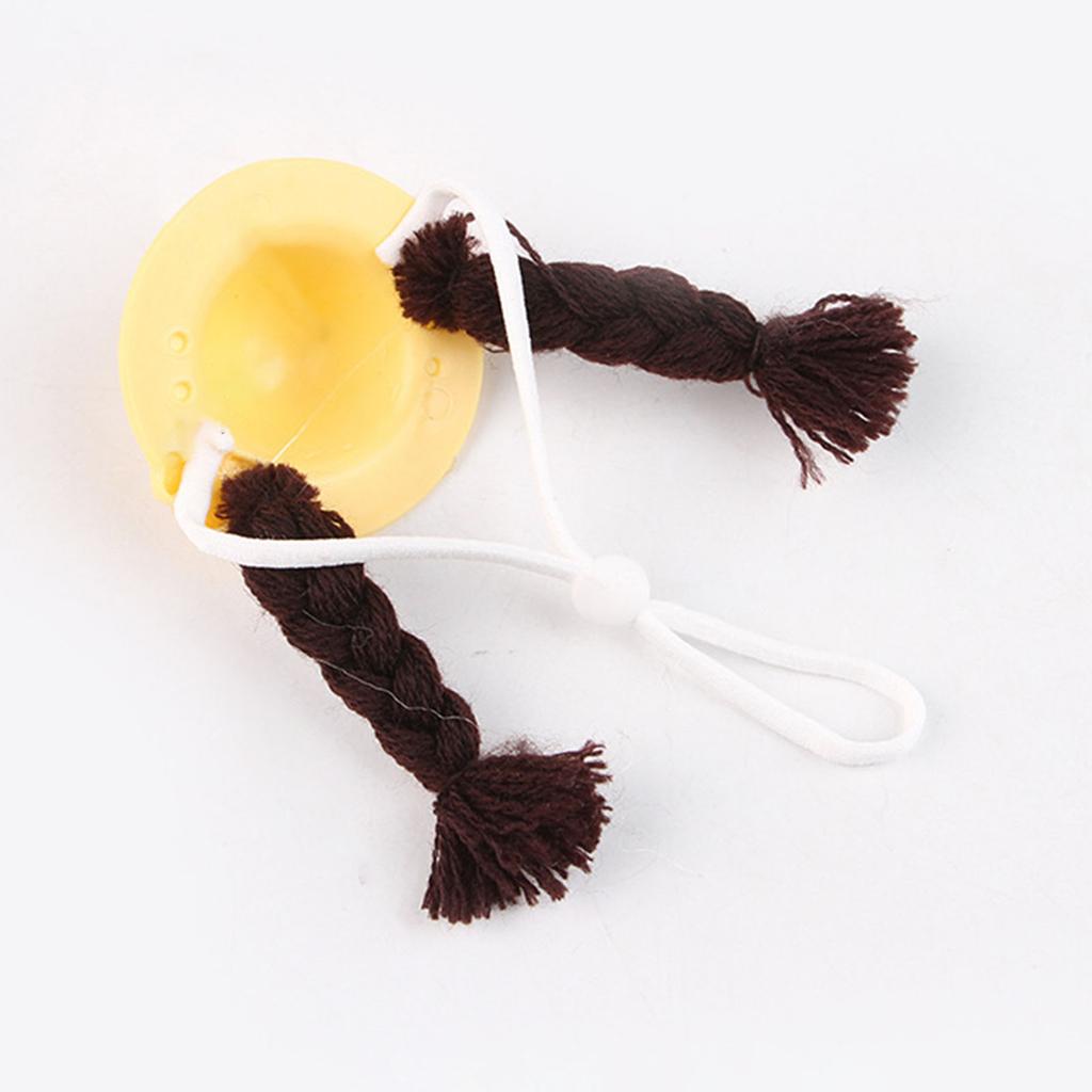 Mini Hat with Long Braids For Cockatiel Parrots Small Pet Party Photo Props Soft Guinea Pigs Hamster Costume Accessories