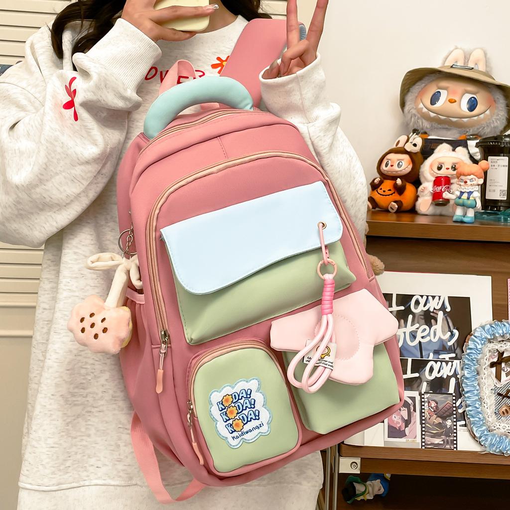 Schoolbag High Value Backpack Sweet Girl Ins Style Niche Middle School Student High School Student Schoolbag Large Capacity Casual Backpack