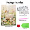 DIY Frameless Pearl Painting Kit Duck Family 3D Shiny Bead Art Canvas Relaxing Creative Craft for Home Wall Decor Gift