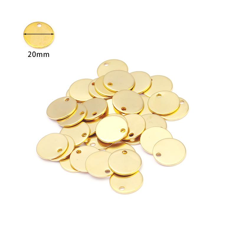 10-20pcs 6-35mm Stainless Steel Charms Round Dog Tag Pendant Stamping Blanks Pendants For Necklaces DIY Jewelry Making Wholesale