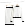 European Spring Midi Skirt & Knitted Cardigan Two-Piece Set for Women